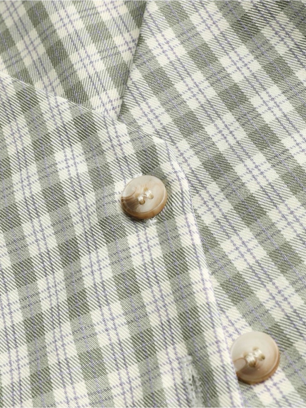Sage Plaid Vest - Sage Green - Picture 3 of 4